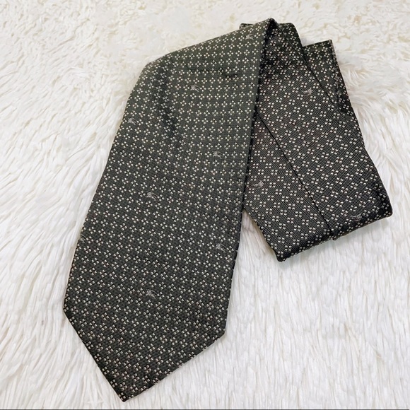 Burberry Other - Burberry Men's Green and Cream Geometric Printed Tie